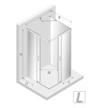 New Trendy Prime kabina prostokątna przyścienna black lewa 100x80x200
