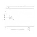 New Trendy Nex brodzik konglomeratowy biały 100x80x3,5