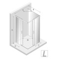 New Trendy Prime kabina przyścienna lewa chrom 100x80