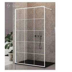 New Trendy Modus ścianka prysznicowa walk-in white kratka 90x200