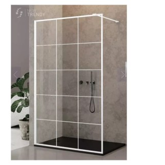 New Trendy Modus ścianka prysznicowa walk-in white kratka 90x200
