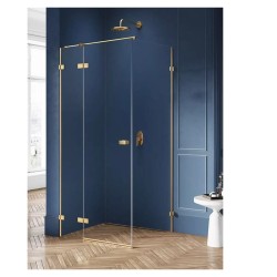 New Trendy Avexa kabina prostokątna lewa gold 100x80x200