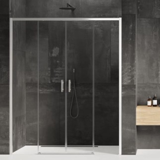 New Trendy Prime drzwi wnękowe podwójne przesuwne chrom 130x200