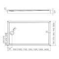 Schedpol Competia New brodzik prostokątny 80x140cm-rysunek tech