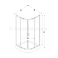 New Trendy Suvia kabina półokrągła z brodzikiem Maro 80x80x201