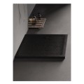 New Trendy Mild Stone Brodzik Akrylowy Prostokątny Czarny 90X80X4,5cm