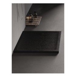New Trendy Mild Stone Brodzik Akrylowy Prostokątny Czarny 90X80X4,5cm