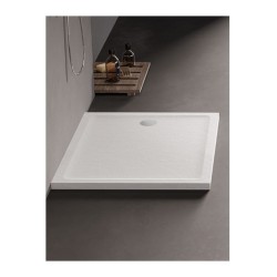 New Trendy Brodzik Prostokątny Mild Stone Biały 110X80X4,5cm