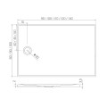New Trendy Brodzik Konglomeratowy Prostokątny Antracyt 100X90X3,5