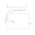 New Trendy Brodzik Mild Stone Akrylowy Prostokątny 140X80X11,5