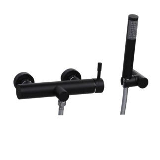 Valvex Vegane nero bateria natryskowa z zestawem natryskowym nero/chrom