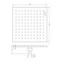 Omnires Slimine głowica prysznicowa chrom  25 x 25 cm - rysunek techniczny.
