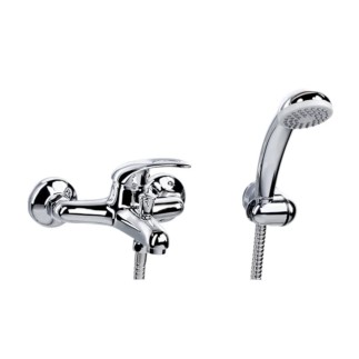 Valvex Galeo bateria wannowa z zestawem natryskowym ścienna chrom