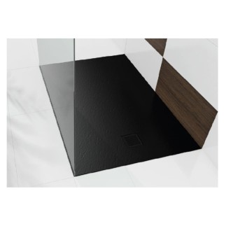 New Trendy Mori brodzik konglomeratowy prostokątny czarny 100x90x3