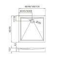 New Trendy Cantare brodzik akrylowy 120x90x15,5