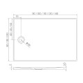New Trendy Brodzik Konglomeratowy prostokatny antracyt 120x90x3cm