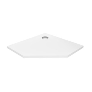 New Trendy NeX Brodzik konglomeratowy Biały Pięciokątny 80X80X3,5cm