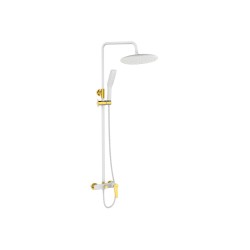 Kuchinox Alanis Kolumna natryskowa  z baterią biało-złota dł dr: 875-1320 mm