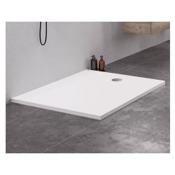 New Trendy Nex brodzik prostokątny konglomeratowy biały 120x100x3,5