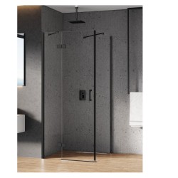 New Trendy New Renoma kabina prostokątna lewa black 120x90x195