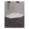New Trendy NeX Brodzik konglomeratowy Biały Pięciokątny 80X80X3,5cm