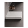 New Trendy Brodzik Mild Stone Akrylowy Biały Kwadratowy 1000X1000X11,5 cm