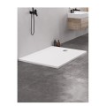 New Trendy Brodzik konglomeratowy Biały Nex 90X80X3,5cm