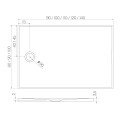 New Trendy Nex brodzik prostokątny konglomeratowy biały 120x100x3,5