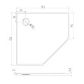 New Trendy Nex brodzik pięciokątny konglomeratowy 90x90x3,5