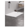 New Trendy Brodzik Nex Konglomeratowy Biały 110X90X3,5cm