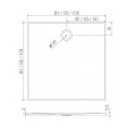 New Trendy Nex brodzik prostokątny konglomeratowy beż struktura 100x80x3,5