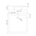 New Trendy Brodzik Kwadratowy Cantare 80X80X15.5cm
