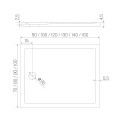 New Trendy Brodzik Cantare Prostokątny 130X80X4,5cm