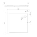 New Trendy Brodzik Cantare Prostokątny 90X80X4,5cm