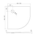 New Trendy Nex  Brodzik Konglomeratowy Półokrągły 80X80X3,5cm