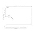 NewTrendy Brodzik Nex Konglomeratowy Biały 140X80X3,5cm