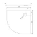 New Trendy Brodzik Mori Konglomeratowy półokrągły posadzkowy 90X90X3cm