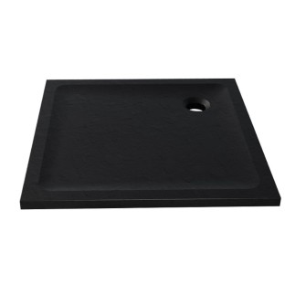 New Trendy Mild Stone brodzik kwadratowy akrylowy czarny 80x80x4,5