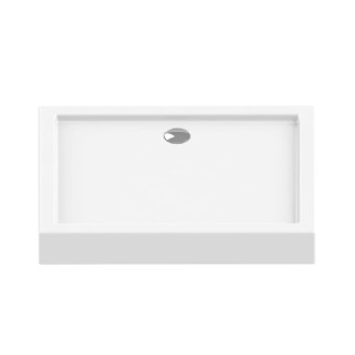 New Trendy Columbus brodzik prostokątny akrylowy biały 100x80x14
