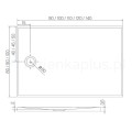 New Trendy Nex brodzik konglomeratowy prostokątny 90x80x3,5