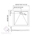 New Trendy Cantare brodzik prostokątny akrylowy biały 100x90x5,5