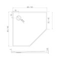 New Trendy Nex brodzik pięciokątny konglomeratowy antracyt 90x90x3,5