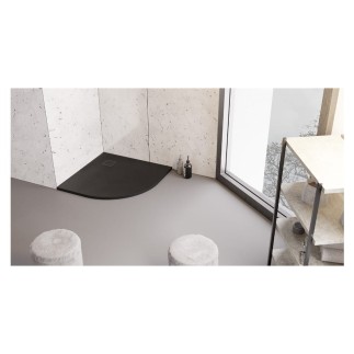 New Trendy Mori brodzik półokrągły R55 czarny 90x90x3