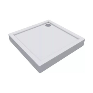 New Trendy Columbus brodzik kwadratowy akrylowy biały 100x100x14