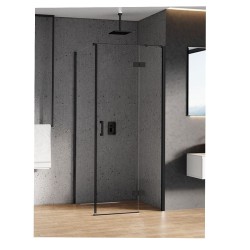 New Trendy New Renoma kabina prostokątna lewa black 100X90X195cm