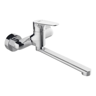 Laveo Rondo bateria zlewowa ścienna jednouchwytowa wylewka: 330 mm chrom