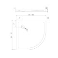 New Trendy Mild Stone brodzik półokrągły akrylowy r55 biały 90x90x4,5