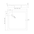 New Trendy Mild brodzik akrylowy prostokątny biały 100x80x11,5