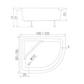 New Trendy Brodzik Maxima New Asymetryczny 120X85X41cm
