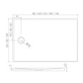 New Trendy Brodzik Konglomeratowy Nex 110X80X3,5cm